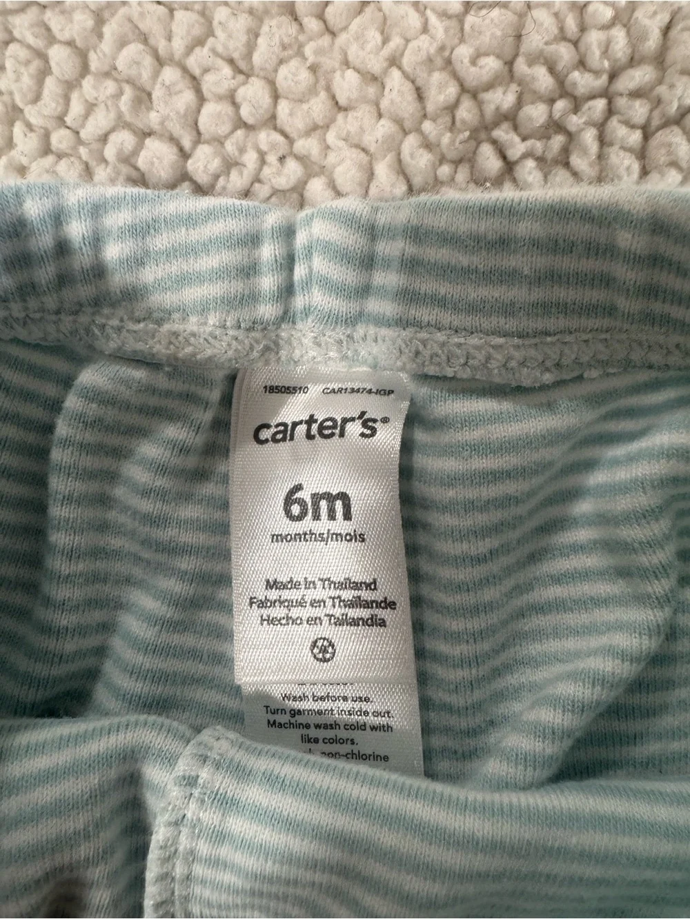 Carter's Black & Light Blue Striped Baby Leggings Duo